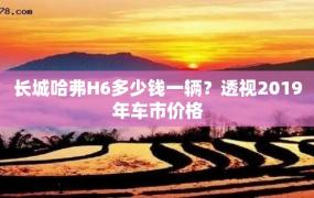 长城哈弗H6多少钱一辆？透视2019年车市价格