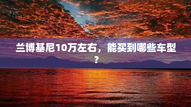 兰博基尼10万左右，能买到哪些车型？