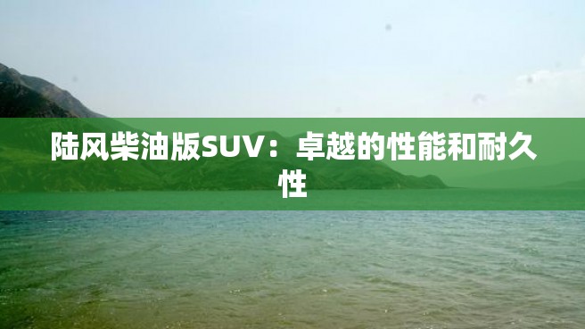 陆风柴油版SUV：卓越的性能和耐久性