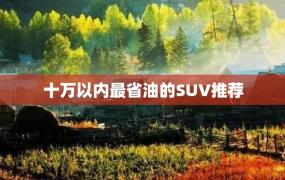 十万以内最省油的SUV推荐