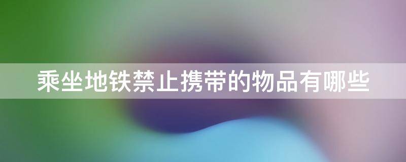 乘坐地铁禁止携带的物品有哪些最新2020(上地铁禁止携带的物品)