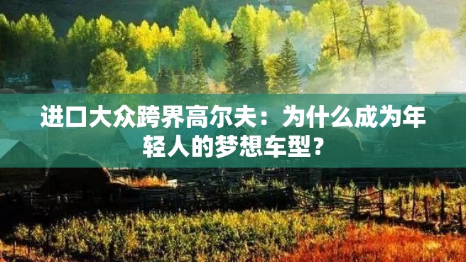 进口大众跨界高尔夫：为什么成为年轻人的梦想车型？