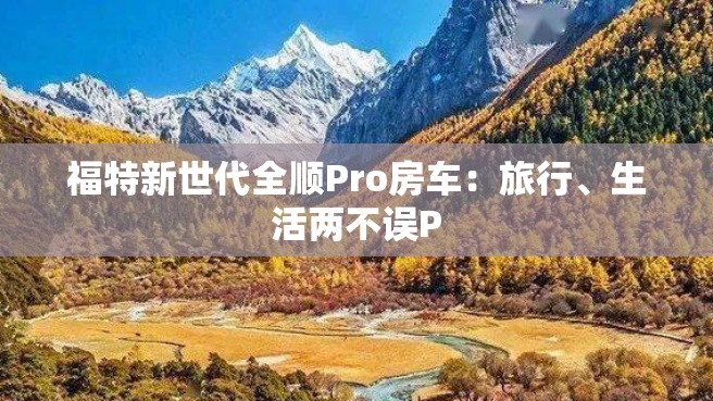 福特新世代全顺Pro房车：旅行、生活两不误P