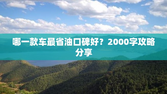 哪一款车最省油口碑好？2000字攻略分享