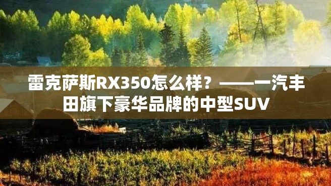 雷克萨斯RX350怎么样？——一汽丰田旗下豪华品牌的中型SUV