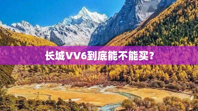 长城VV6到底能不能买？