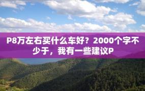 P8万左右买什么车好？2000个字不少于，我有一些建议P