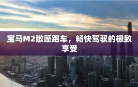 宝马M2敞篷跑车，畅快驾驭的极致享受