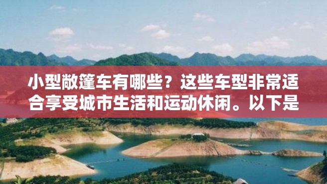 小型敞篷车有哪些？这些车型非常适合享受城市生活和运动休闲。以下是一些小型敞篷车的详细介绍：