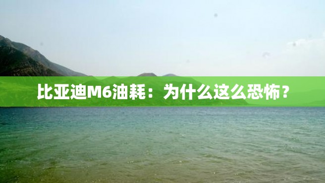 比亚迪M6油耗：为什么这么恐怖？