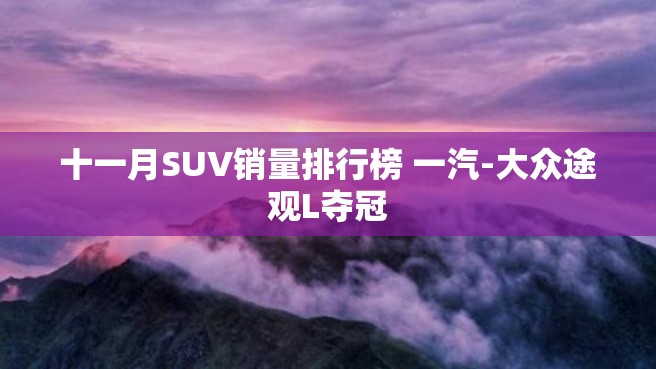 十一月SUV销量排行榜 一汽-大众途观L夺冠