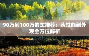 90万到100万的车推荐：从性能到外观全方位解析