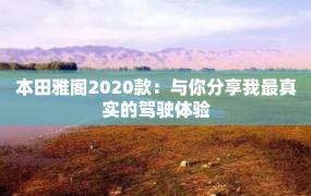 本田雅阁2020款：与你分享我最真实的驾驶体验