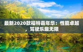 最新2020款福特嘉年华：性能卓越，驾驶乐趣无限