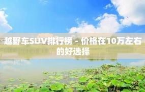 越野车SUV排行榜 - 价格在10万左右的好选择