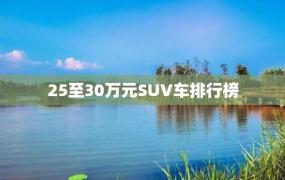 25至30万元SUV车排行榜