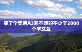 买了个奥迪A3养不起的不少于2000个字文章