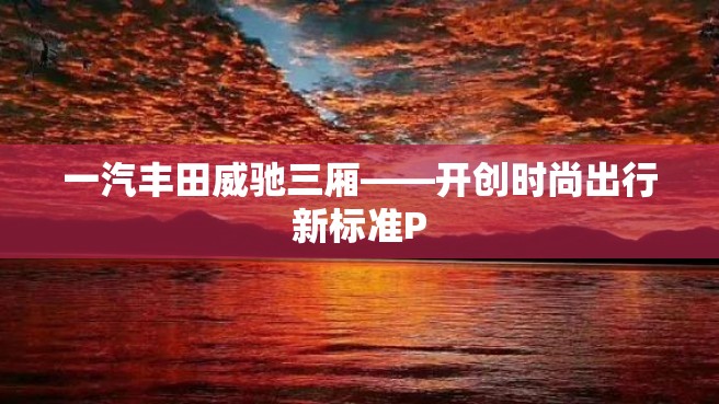 一汽丰田威驰三厢——开创时尚出行新标准P