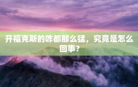 开福克斯的咋都那么猛，究竟是怎么回事？