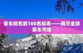 豪车排名前100名标志——揭示全球豪车市场