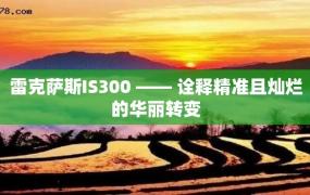 雷克萨斯IS300 —— 诠释精准且灿烂的华丽转变