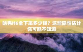 哈弗H6全下来多少钱？这些隐性估计你可能不知道