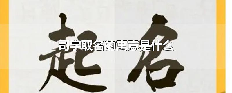 司字取名的寓意是什么(司字的含义是什么)