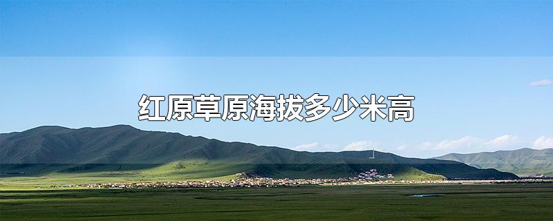 红原草原海拔多少米高(40岁高血压患者可以去吗(红原大草原海拔多少米)