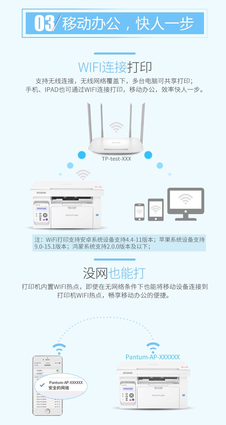 奔图打印机怎么连接wifi