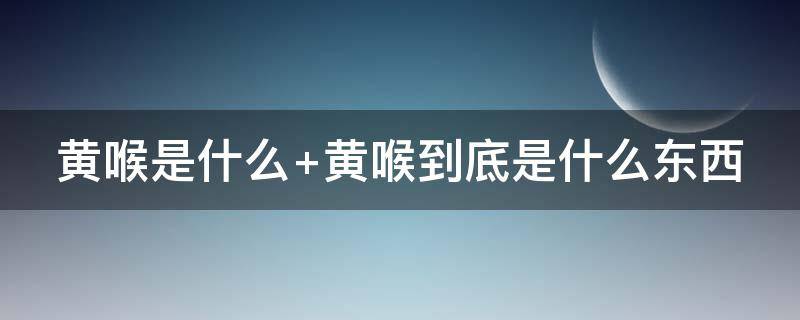 黄喉是啥东西(黄喉是什么样的)