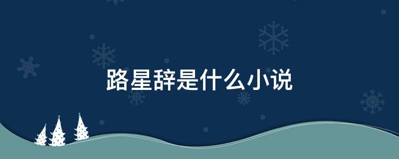 段嘉衍路星辞是什么小说(路星辞是什么小说)