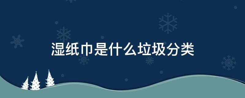 湿纸巾是什么垃圾(湿纸巾是什么垃圾分类上海)