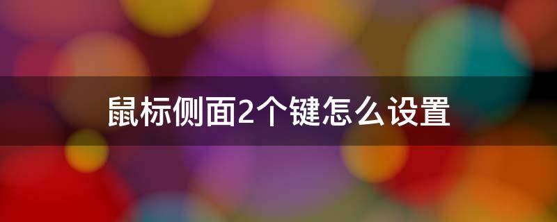 卓威鼠标侧面2个键怎么设置(罗技鼠标侧面2个键怎么设置)