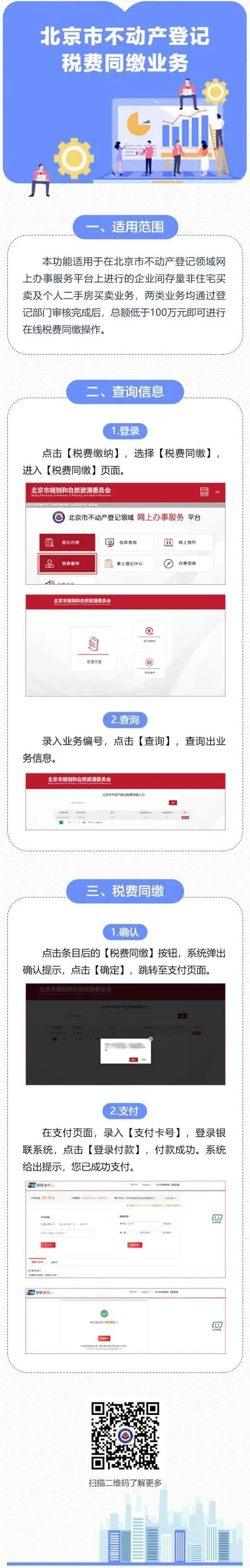北京市不动产登记税费同缴业务，一图读懂