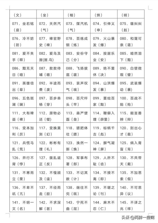 小学常见错别字1000例