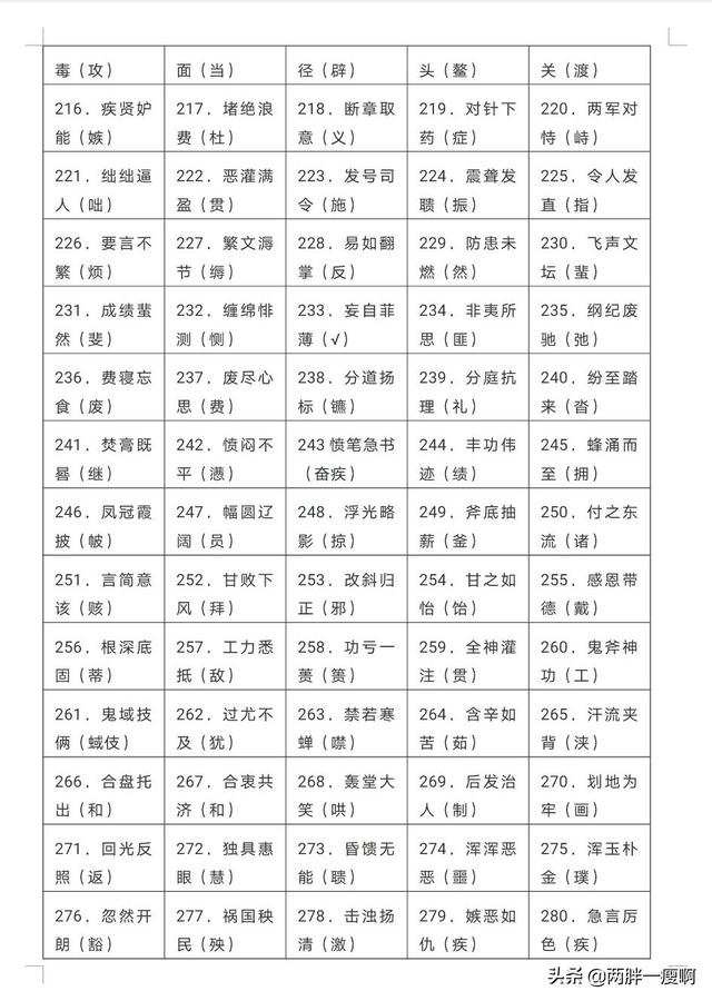 小学常见错别字1000例