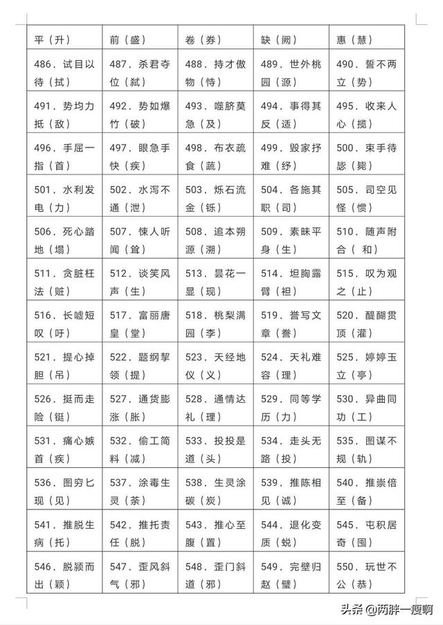 小学常见错别字1000例