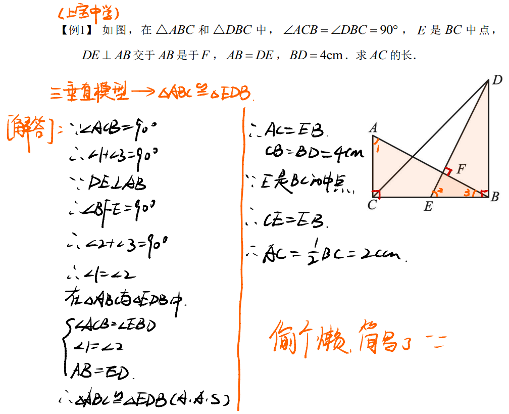 初中数学：全等三角形模型汇总