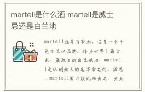 martell是什么酒 martell是威士忌还是白兰地