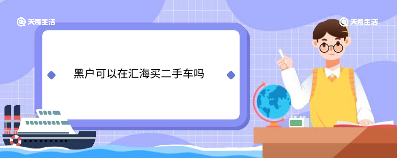 黑户可以在汇海买二手车吗