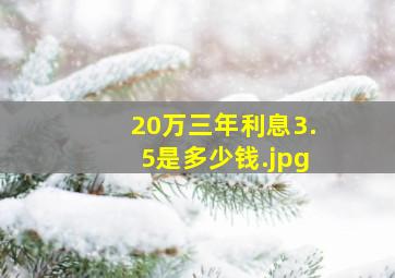 20万三年利息3.5是多少钱