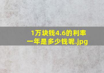 1万块钱4.6的利率一年是多少钱呢