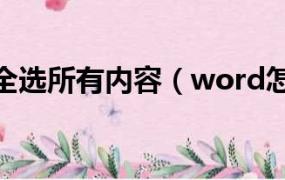 word怎么全选所有内容_word怎么全选解析