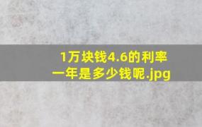 1万块钱4.6的利率一年是多少钱呢（230000存6年4.6是多少利息）