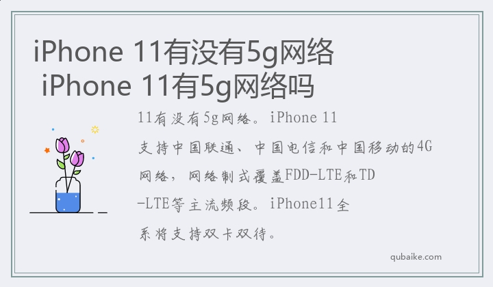 iPhone 11有没有5g网络 iPhone 11有5g网络吗