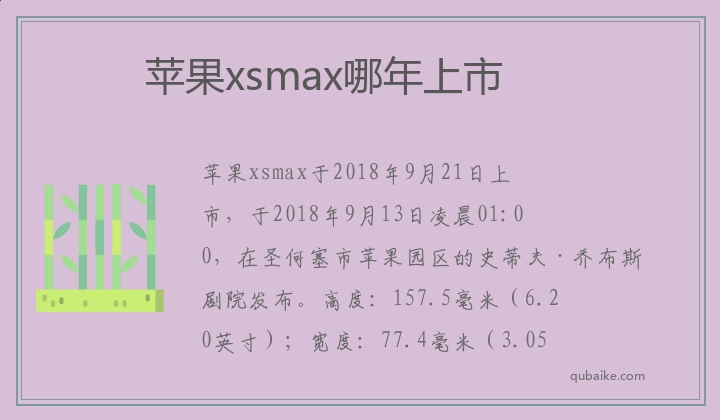 苹果xsmax哪年上市