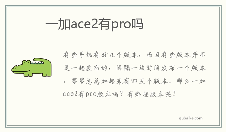 一加ace2有pro吗