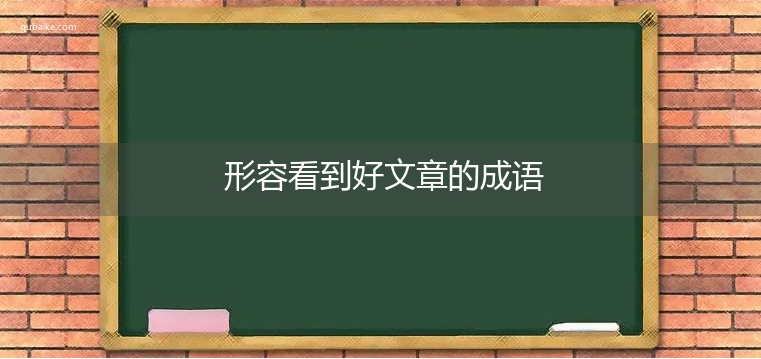 形容看到好文章的成语