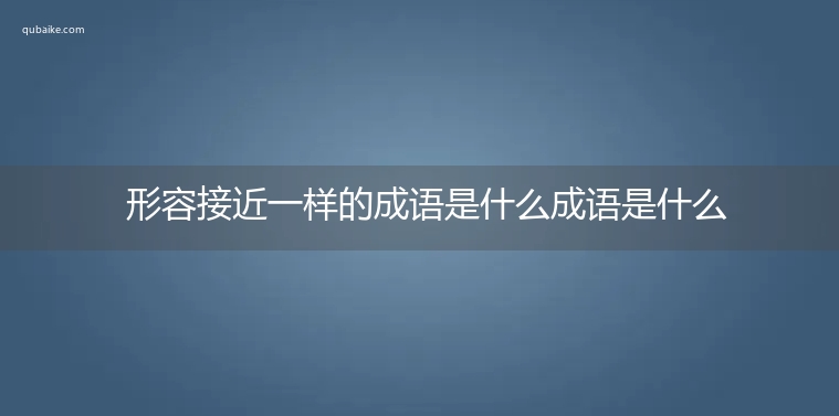 形容接近一样的成语是什么成语是什么