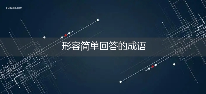 形容简单回答的成语